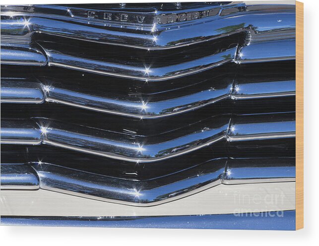 Images Wood Print featuring the photograph 1947 Chevy Fleetline Aero Grill by Rick Bures