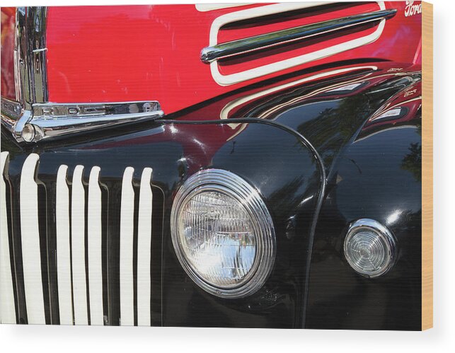 Ford Wood Print featuring the photograph 1947 Vintage Ford Pickup Truck by Theresa Tahara