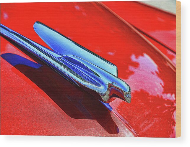 Auto Wood Print featuring the photograph 1948 Cadillac Hood Ornament by Allen Beatty