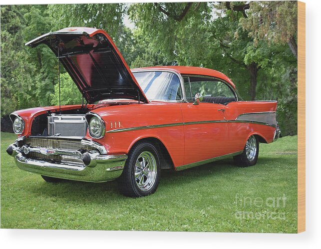 1957 Chevrolet Wood Print featuring the photograph 1957 Chevy Bel Air by Malanda Warner