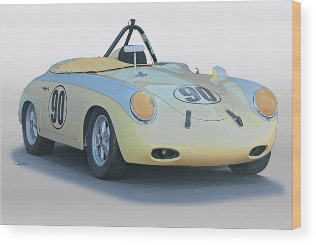 Auto Wood Print featuring the photograph 1961 Porsche 356 'Race Prepped' Roadster by Dave Koontz