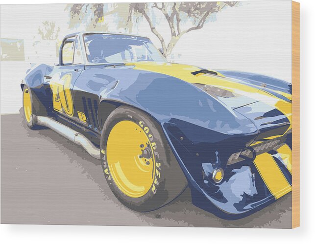 1963 Wood Print featuring the drawing 1963 Grand Sport by Darrell Foster