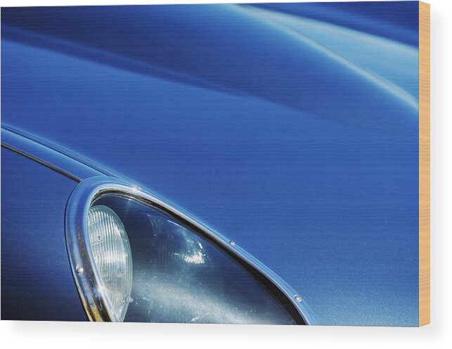 Transportation Wood Print featuring the photograph 1963 Jaguar XKE Roadster Headlight by Jill Reger