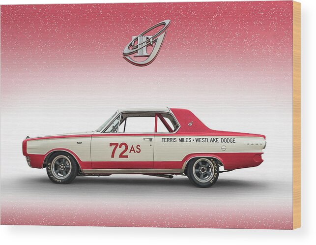 Racing Wood Print featuring the digital art 1966 D-Dart by Douglas Pittman