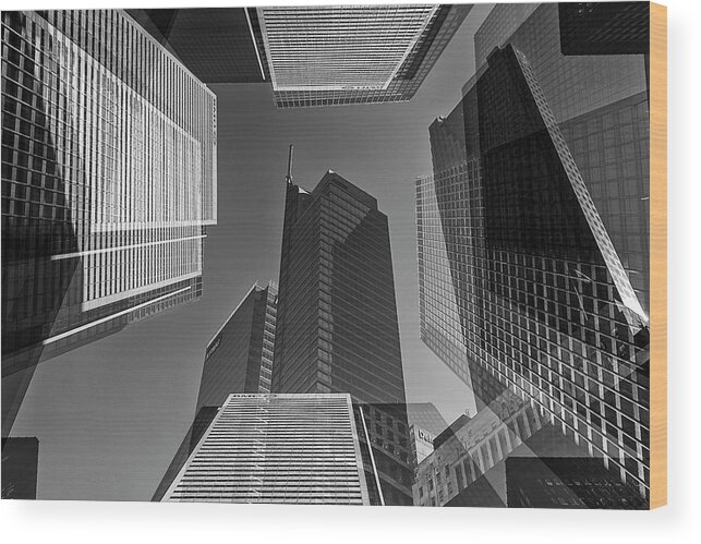 Abstract Photography Wood Print featuring the photograph Abstract Architecture - Toronto Financial District #4 by Shankar Adiseshan