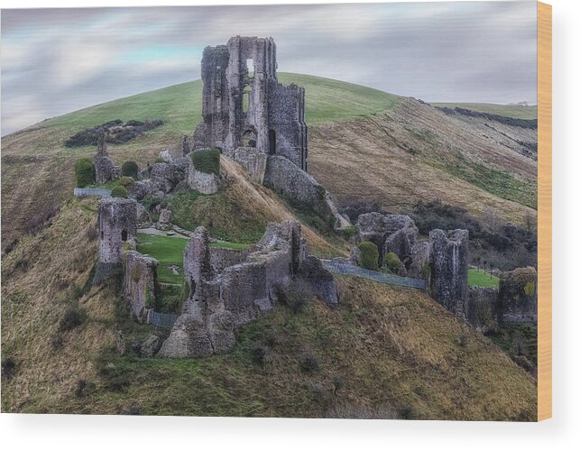 Corfe Castle Wood Print featuring the photograph Corfe Castle - England #2 by Joana Kruse