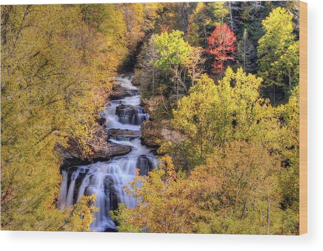 Landscape Wood Print featuring the photograph Cullasaja Falls #2 by Doug McPherson