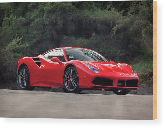 Ferrari Wood Print featuring the photograph #Ferrari #488GTB #2 by ItzKirb Photography