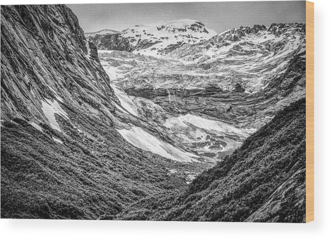Glacier Wood Print featuring the photograph Glacier And Mountains Landscapes In Wild And Beautiful Alaska #2 by Alex Grichenko