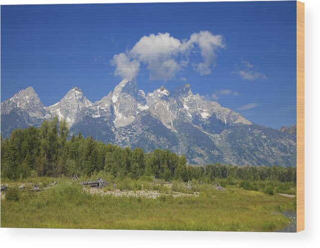 Wyoming Wood Print featuring the photograph Grand Teton National Park by Mark Smith
