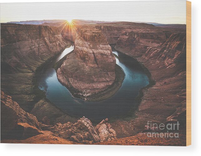 Usa Wood Print featuring the photograph Horseshoe Bend Sunset #2 by JR Photography