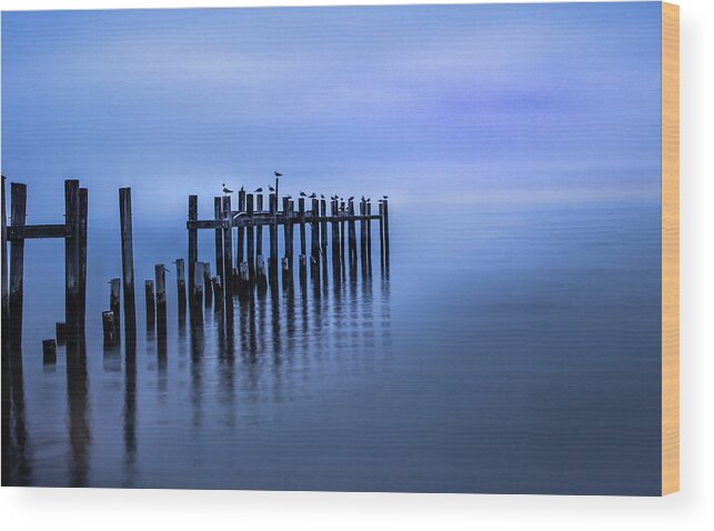 Kemah Wood Print featuring the photograph Colorful Overcast at Twilight by James Woody