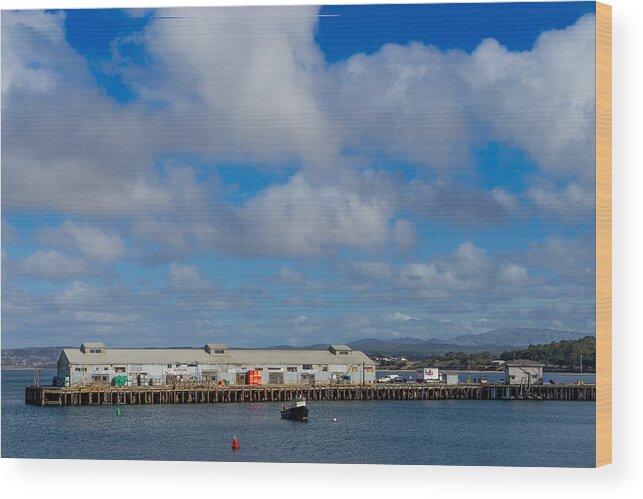 Monterey Commercial Wharf Wood Print featuring the photograph Monterey Commercial Wharf by Derek Dean