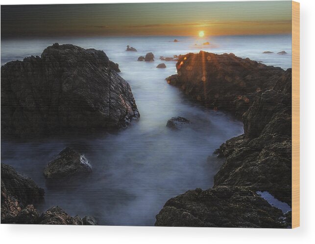 Moss Beach Wood Print featuring the photograph Moss Beach Sunset #2 by Don Hoekwater Photography