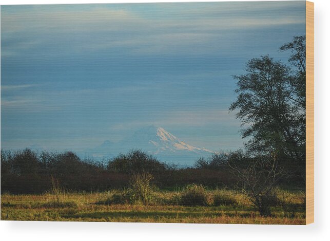 Clouds Wood Print featuring the photograph Mount Rainier in the Distance #2 by Ronda Broatch