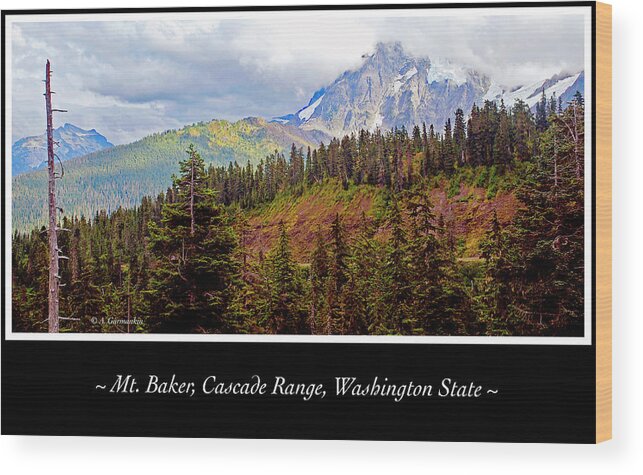 Northwest Wood Print featuring the photograph Mt. Baker, Cascade Range, Late Afternoon #2 by A Macarthur Gurmankin