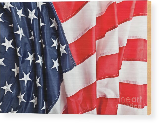 Old-glory Wood Print featuring the photograph Real Usa Flag #2 by Gualtiero Boffi