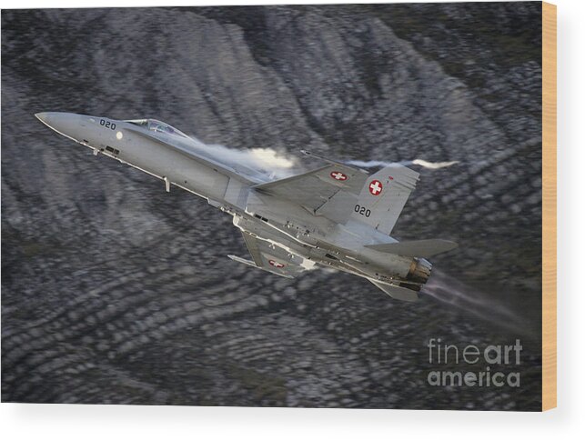 Axalp Wood Print featuring the photograph Superhornet #2 by Ang El