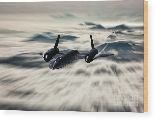 Sr-71 Wood Print featuring the digital art The Blackbird #2 by Airpower Art