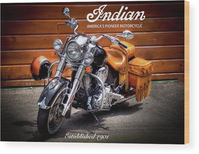 The Indian Motorcycle Wood Print featuring the photograph The Indian Motorcycle by David Patterson
