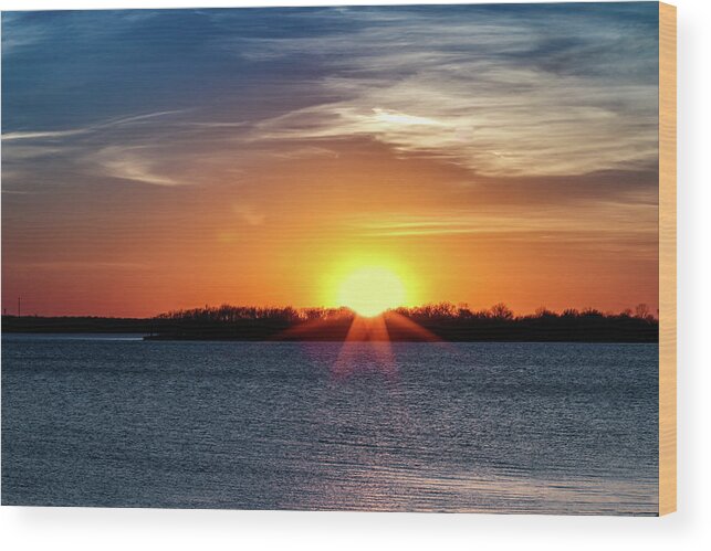 Horizontal Wood Print featuring the photograph Thunderbird Sunset #2 by Doug Long