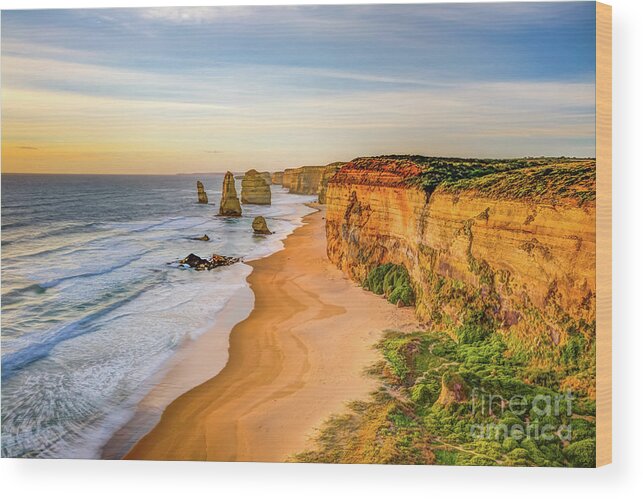 Australia Wood Print featuring the photograph Twelve Apostles sunset #2 by Benny Marty