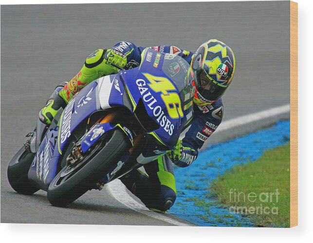 Netherlands Wood Print featuring the photograph Valentino Rossi #2 by Henk Meijer Photography