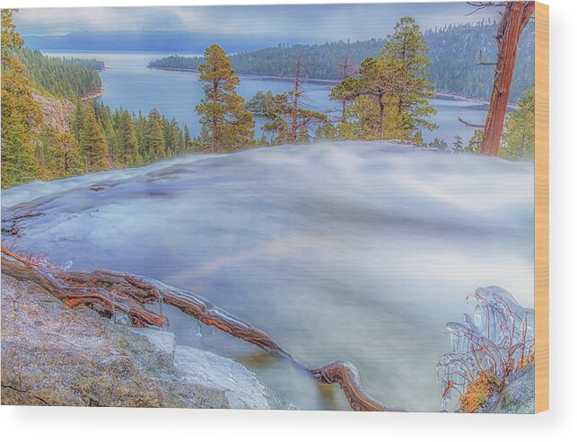 Landscape Wood Print featuring the photograph Water Flow Above Emerald Bay #2 by Marc Crumpler