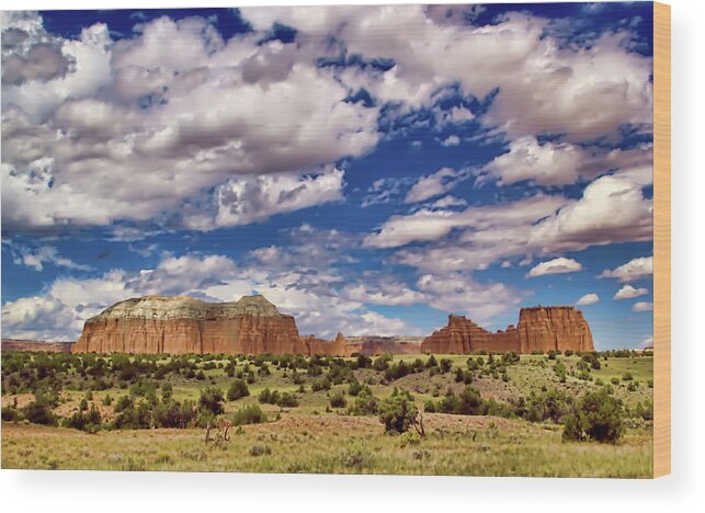 Capitol Reef National Park Wood Print featuring the photograph Capitol Reef National Park Catherdal Valley #20 by Mark Smith
