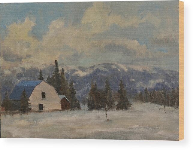 Winter Landscape Wood Print featuring the painting 2000 South by Rick Jamison