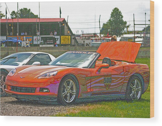 2007 Wood Print featuring the digital art 2007 Indianapolis Pace car by Darrell Foster
