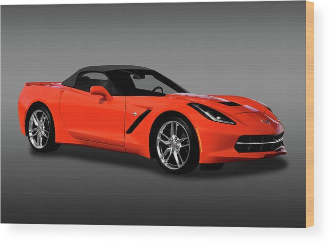 2014 Wood Print featuring the photograph 2014 C7 Chevrolet Corvette Stingray Convertible - 2014corvettec7cvfa170777 by Frank J Benz