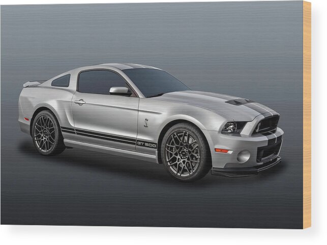 Frank J Benz Wood Print featuring the photograph 2014 Mustang Shelby Cobra GT500 - 14MUSTANG217-2B by Frank J Benz