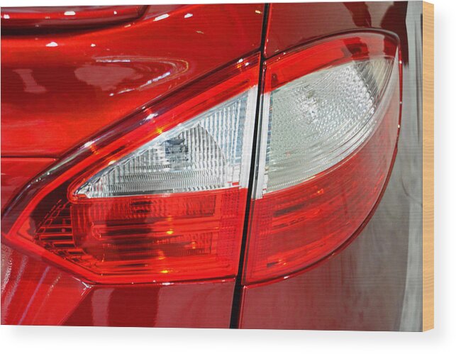2016 Wood Print featuring the photograph 2016 Ford Fiesta Tail Light by Mike Martin
