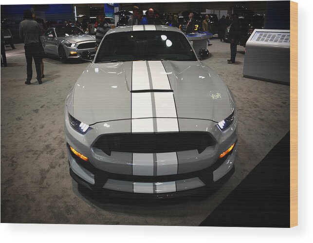 2016 Wood Print featuring the photograph 2016 Preproduction Ford Mustang Shelby GT350 by Mike Martin