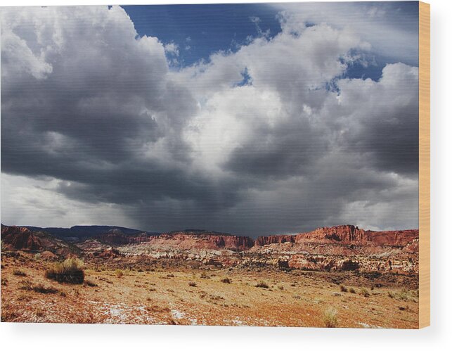 Red Rock Wood Print featuring the photograph Capitol Reef National Park #206 by Mark Smith