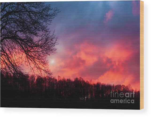 Sunset Wood Print featuring the photograph Appalachian Afterglow #24 by Thomas R Fletcher