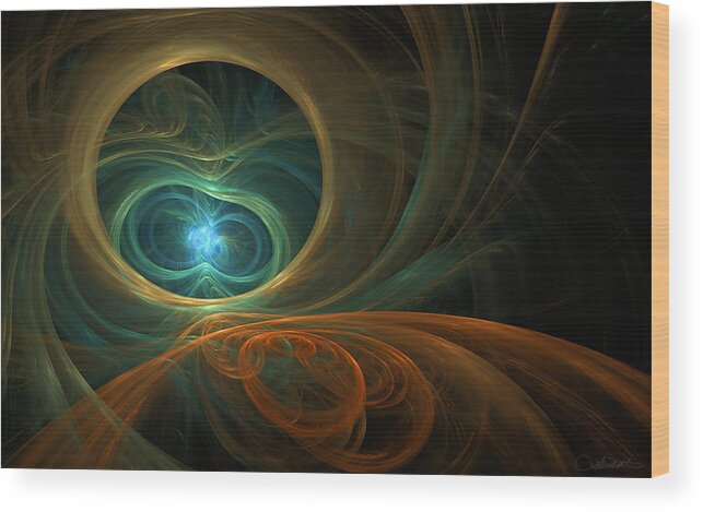 Abstract Wood Print featuring the digital art 240 by Lar Matre