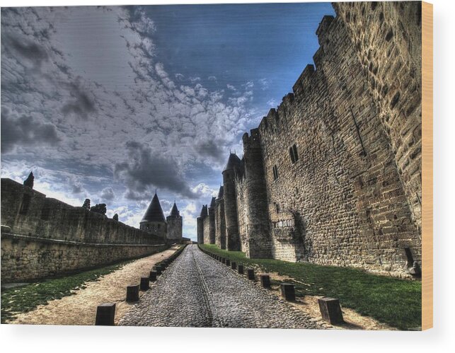 Carcassonne France Wood Print featuring the photograph Carcassonne FRANCE #3 by Paul James Bannerman