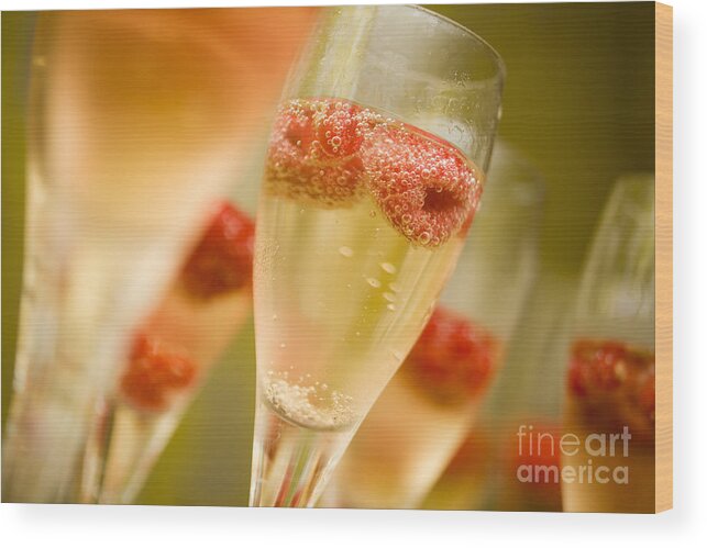 Alcohol Wood Print featuring the photograph Champagne #3 by Kati Finell