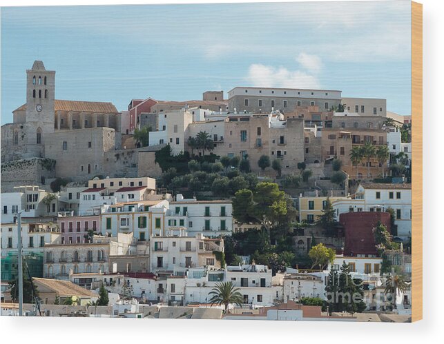 Balearic Islands Wood Print featuring the photograph Ibiza Town and Castle #3 by Rod Jones
