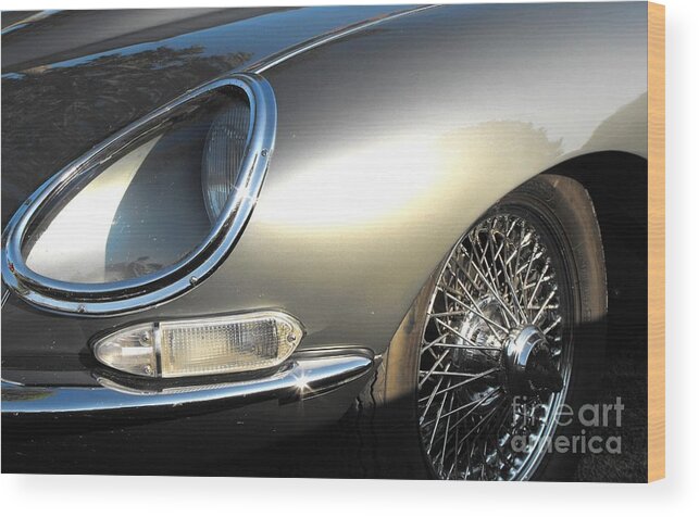 Jaguar Wood Print featuring the photograph Jaguar E-Type #2 by Neil Zimmerman