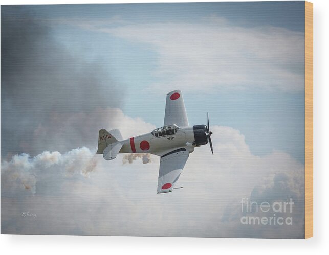 Japanese Zero Wood Print featuring the photograph Japanese Zero- Mitsubishi A6M by Rene Triay FineArt Photos