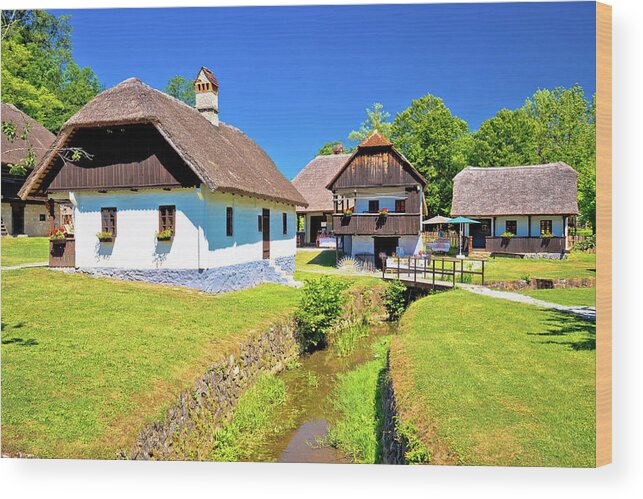 Kumrovec Wood Print featuring the photograph Kumrovec picturesque village in Zagorje region of Croatia #3 by Brch Photography