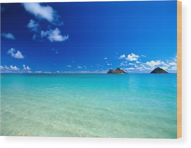 Beautiful Wood Print featuring the photograph Oahu, Lanikai Beach #3 by Dana Edmunds - Printscapes