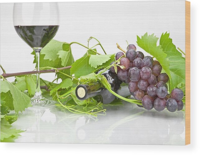 Wine Wood Print featuring the photograph Red wine #3 by Joana Kruse