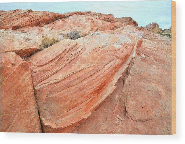 Valley Of Fire State Park Wood Print featuring the photograph Ripples of Color in Valley of Fire #4 by Ray Mathis