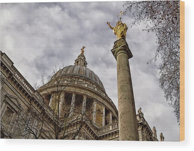 Religion Wood Print featuring the photograph St Pauls Cathedral #3 by Shirley Mitchell
