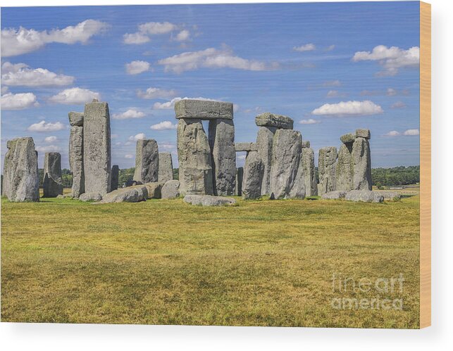 Stones Wood Print featuring the photograph Prehistoric Stonehenge in England by Patricia Hofmeester