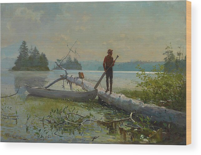 Winslow Homer Wood Print featuring the painting The Trapper by Winslow Homer